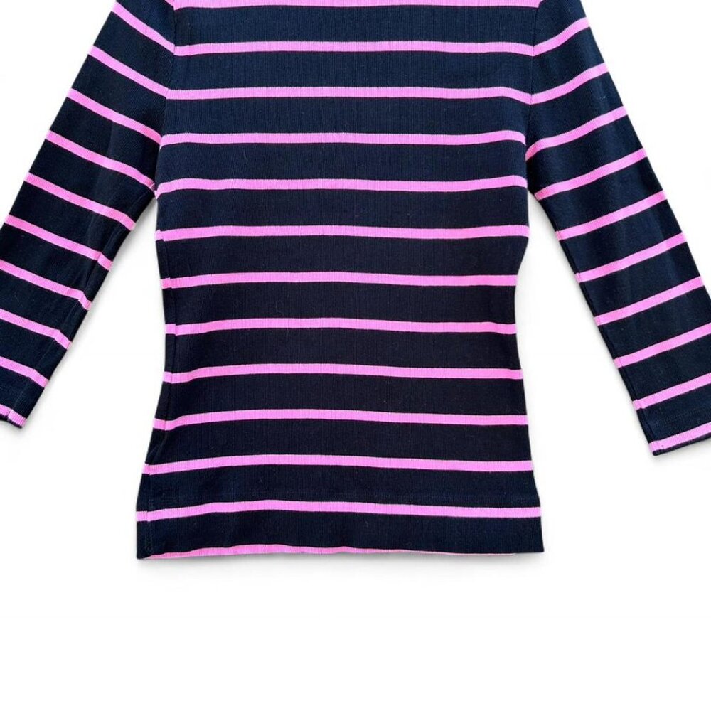 Y2K vintage pink and black striped Ralph Lauren shirt tight fit fairy core 00s - Picture 6 of 6
